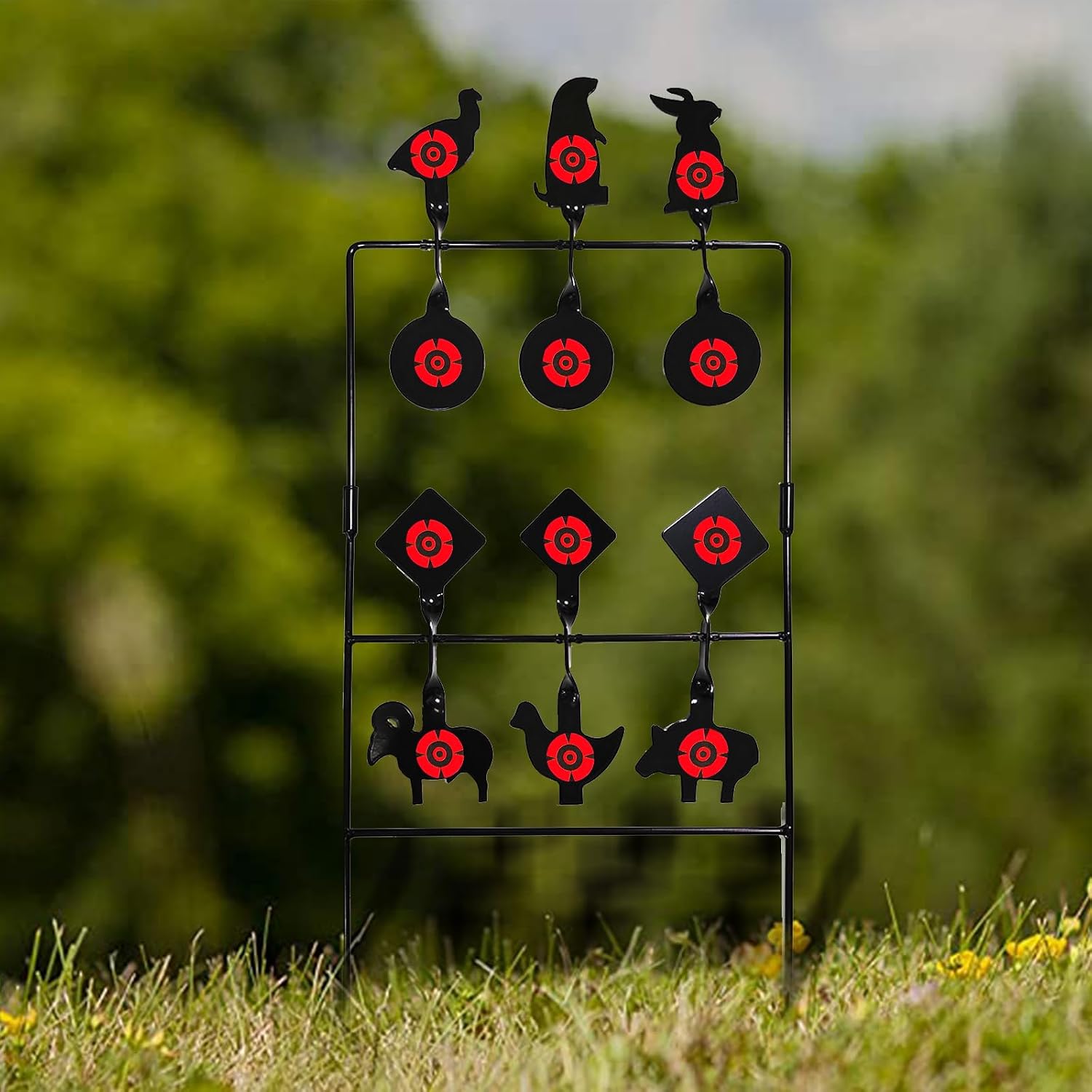 Pellet Gun Target Animal Silhouette Heavy Metal Spinner Airgun BB Gun Shooting Target for Outdoor and Backyard, Rated