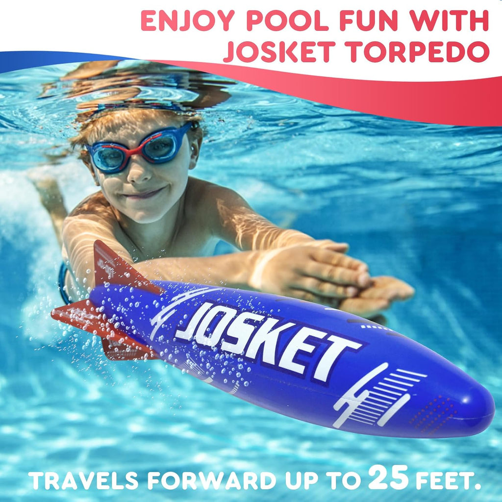 10" Underwater Diving Toys Pool Torpedo Toys Swimming Throwing Torpedo Bandits Water Rockets Training Dive Toys