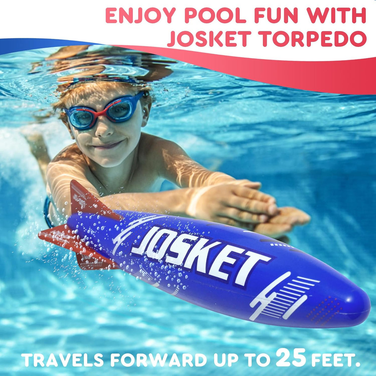 10" Underwater Diving Toys Pool Torpedo Toys Swimming Throwing Torpedo Bandits Water Rockets Training Dive Toys