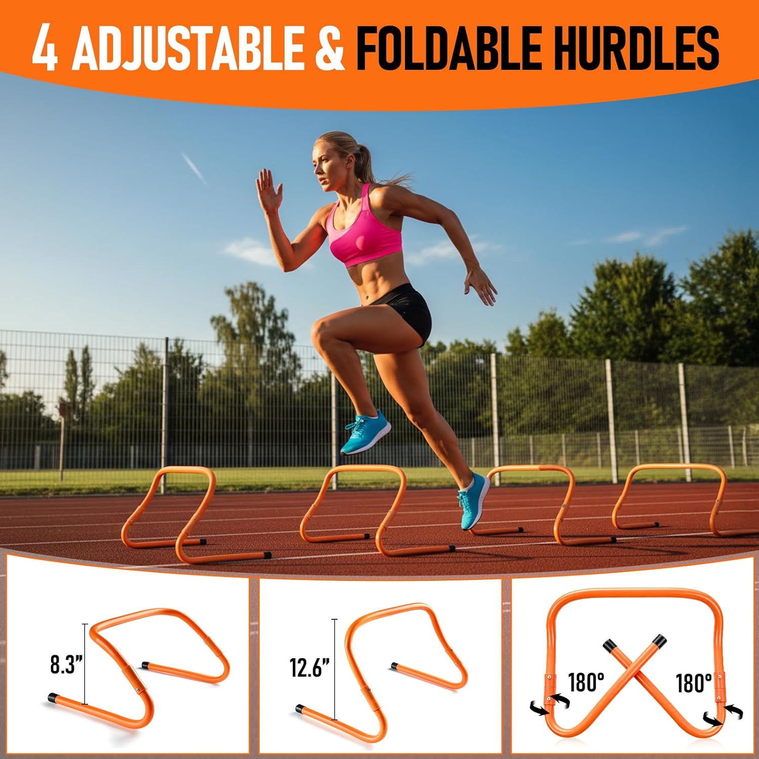 Agility Ladder,Soccer Training Equipment Set,20ft Speed Ladder,4 Agility Hurdles,Football Basketball Training