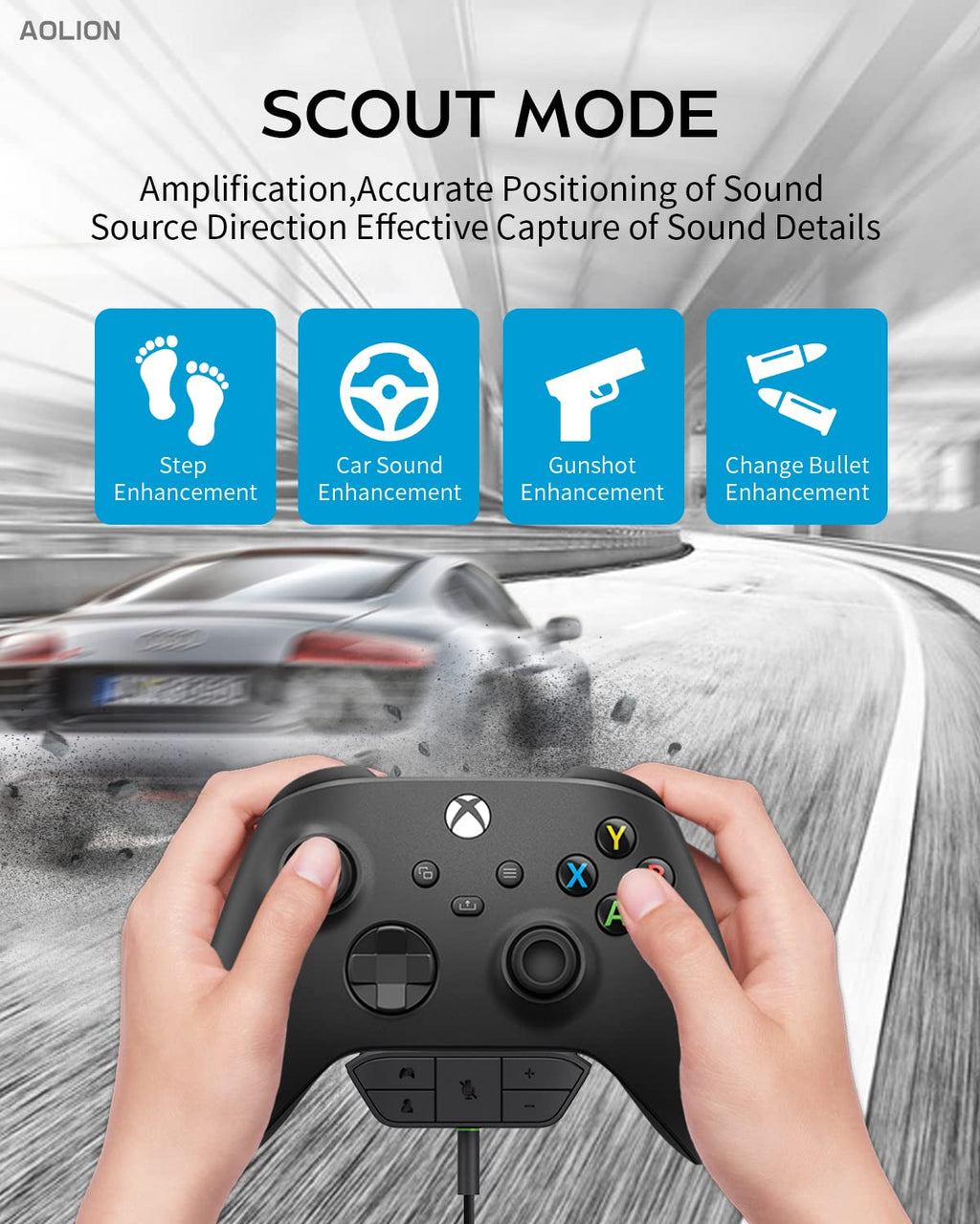 Stereo Headset Adapter for Xbox One/One S/X/Elite 1/Elite 2/Series S/X Controller - Audio Mic Headphone Adapter with