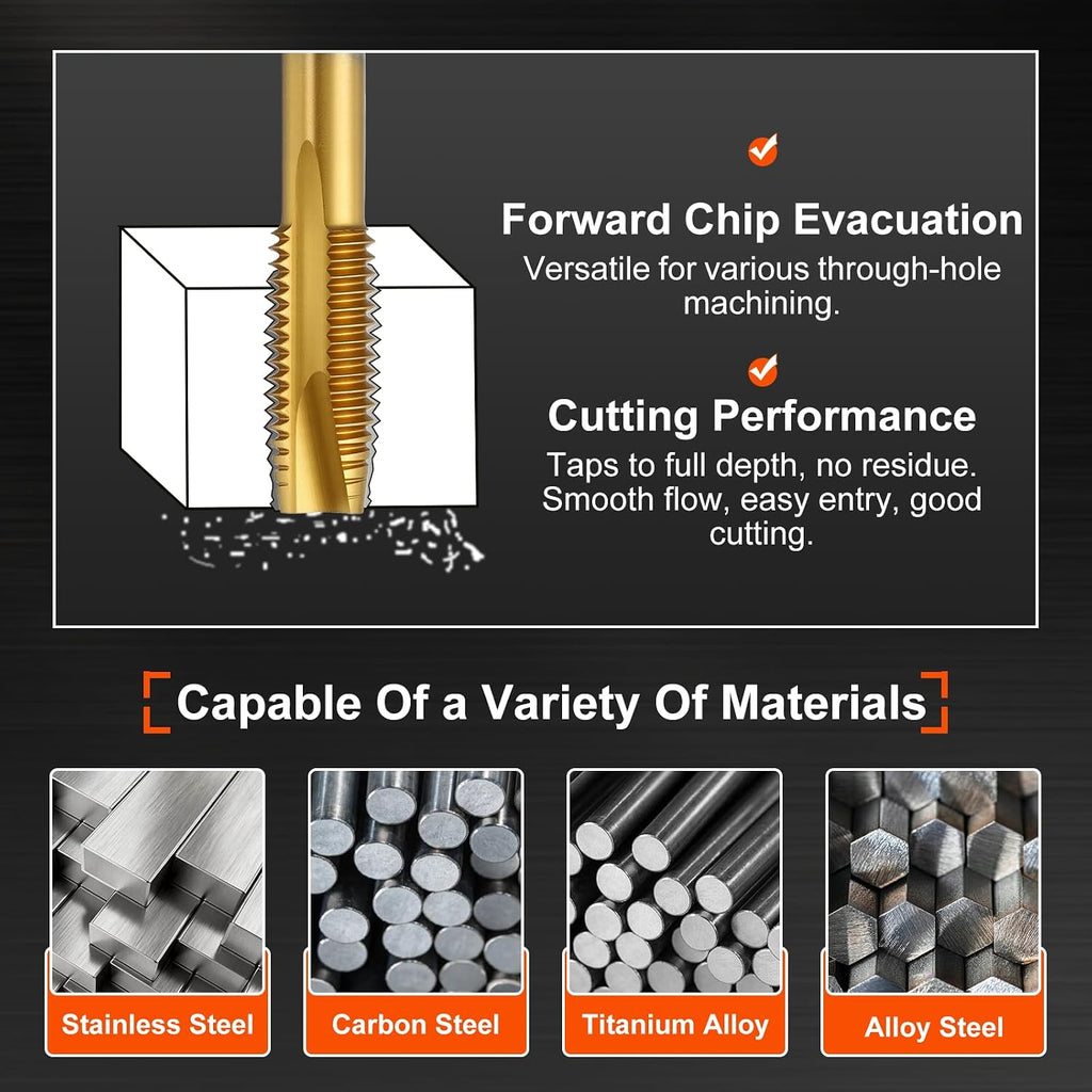 Spiral Point Tap M3 x 0.5 High Speed Steel M2 Titanium Coating