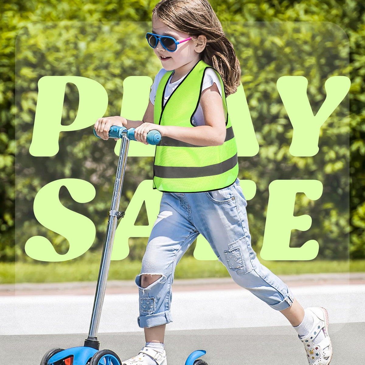 40 Pcs Kids Safety Vests Bulk Reflective Construction, Yellow