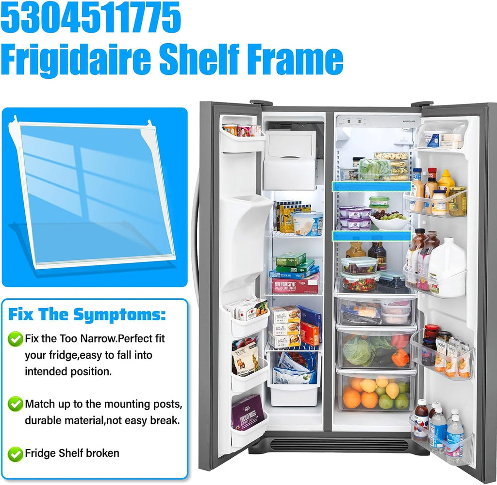 ALVAR 5304511775 Glass Shelf for Frigidaire Refrigerator Shelf Replacement
