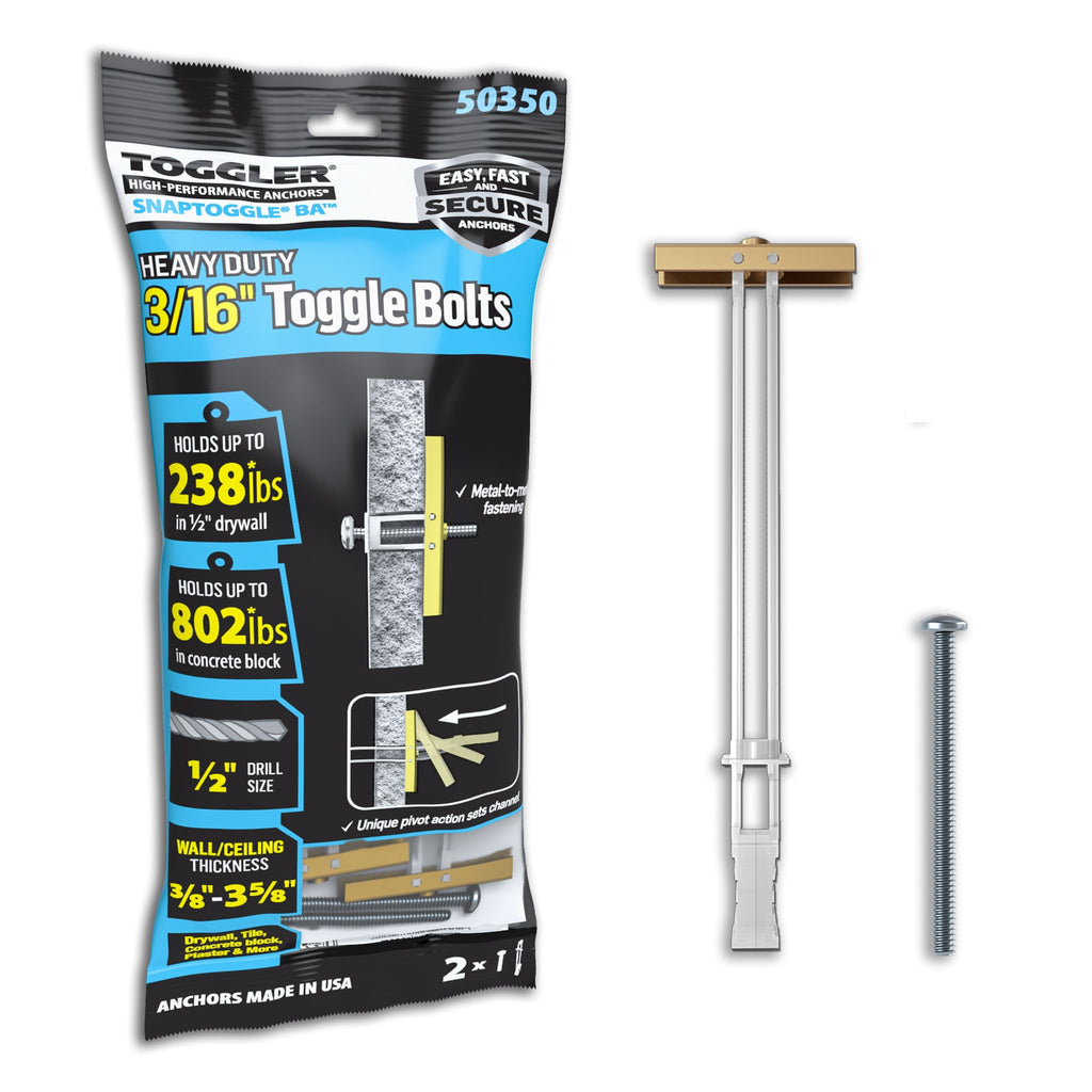 SNAPTOGGLE Toggle Bolt 3/16-24 UNC with Bolts, 2 Pack