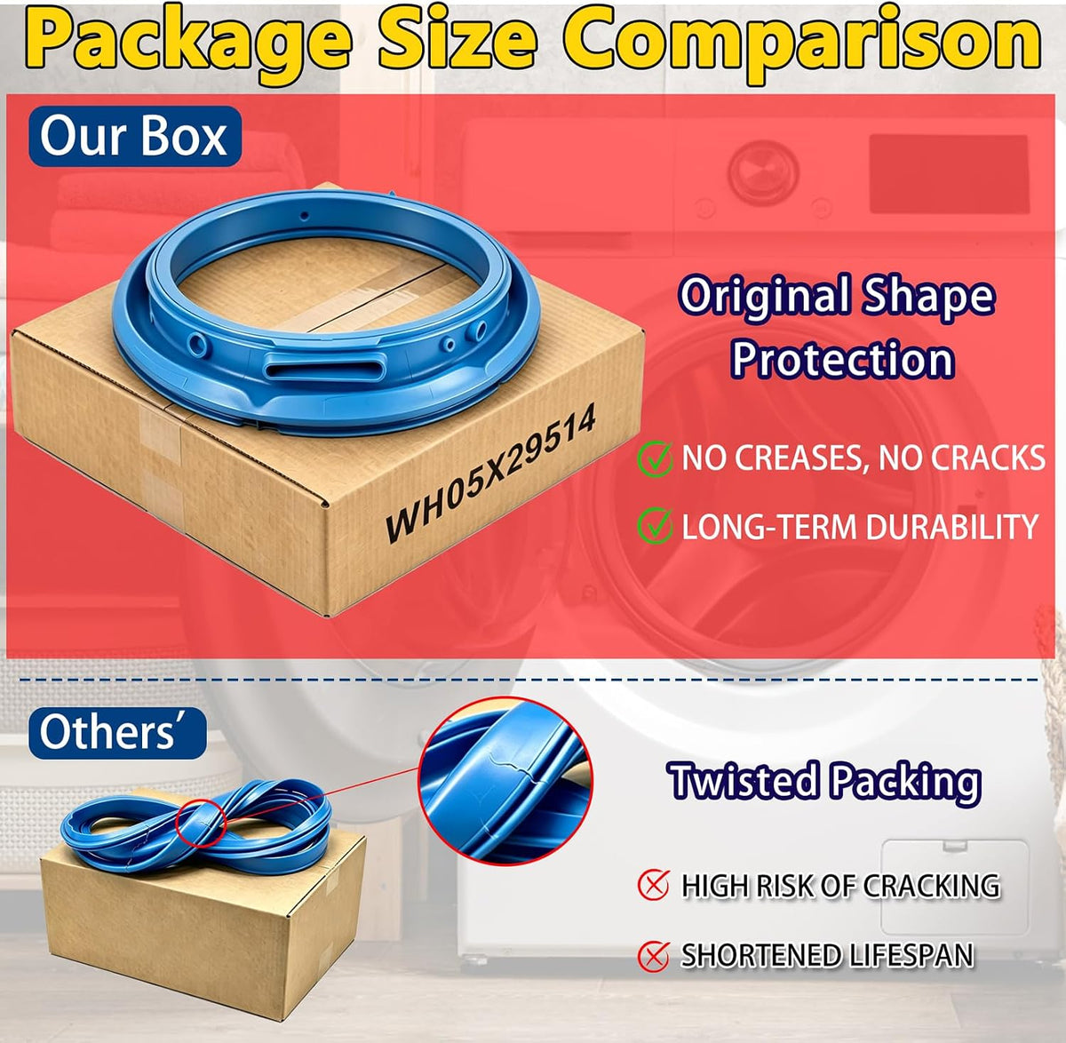GFW650SPN1SN GFW650SPN2SN Washer Door Gasket Rubber Seal Fit for GE Models