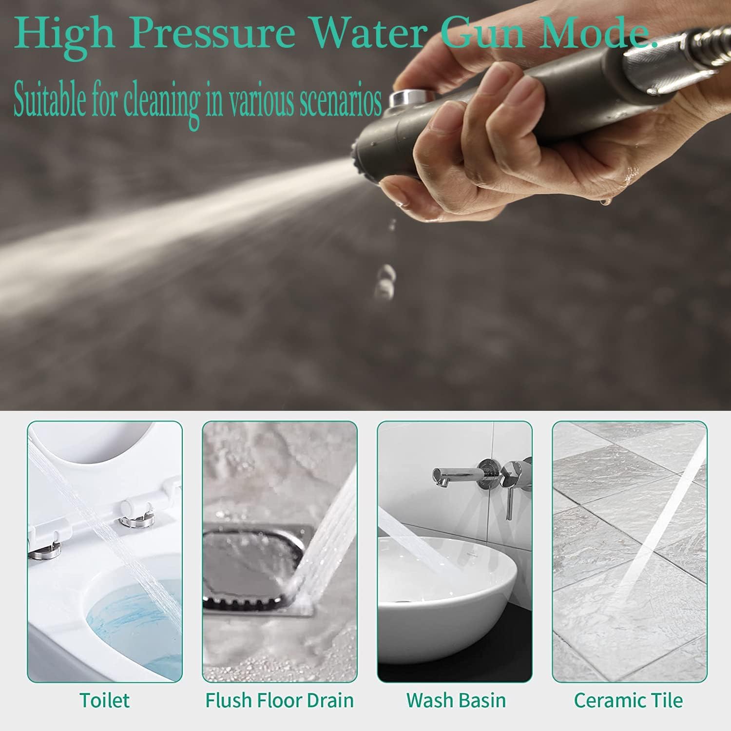 Shower Head with Handheld, Shower Heads High Pressure, High Flow Even with Low Water Pressure-Hand Held Showerhead