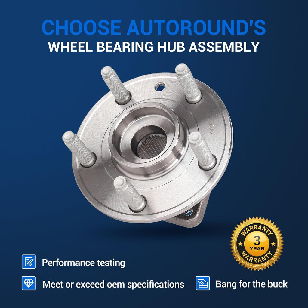 Autoround 513423 Front Wheel Hub Assembly Fits Jeep Wrangler 2018-2023