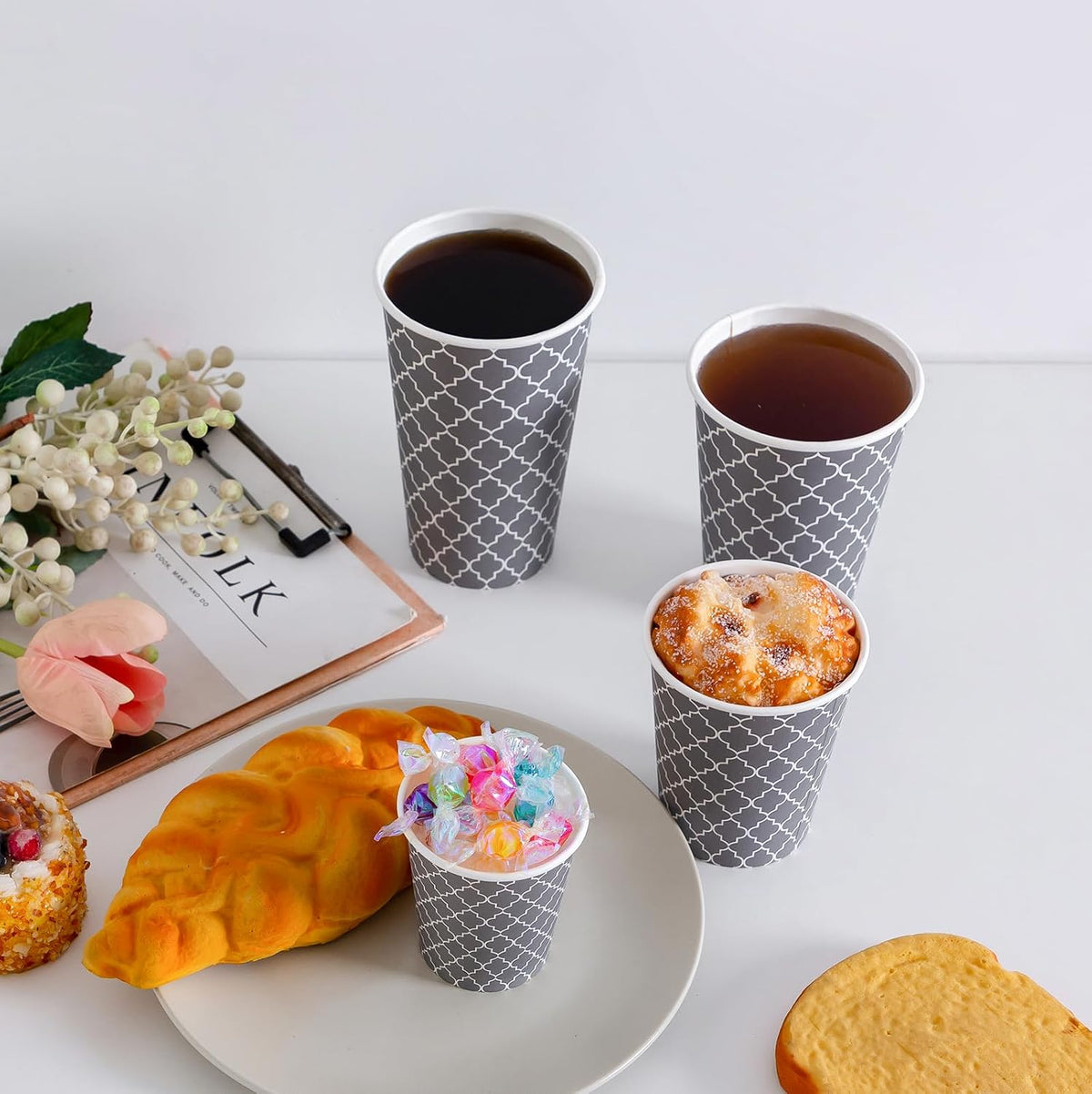 Coffee Cups 12 oz 180 Pack, Disposable Paper Coffee Cups, Hot Cups