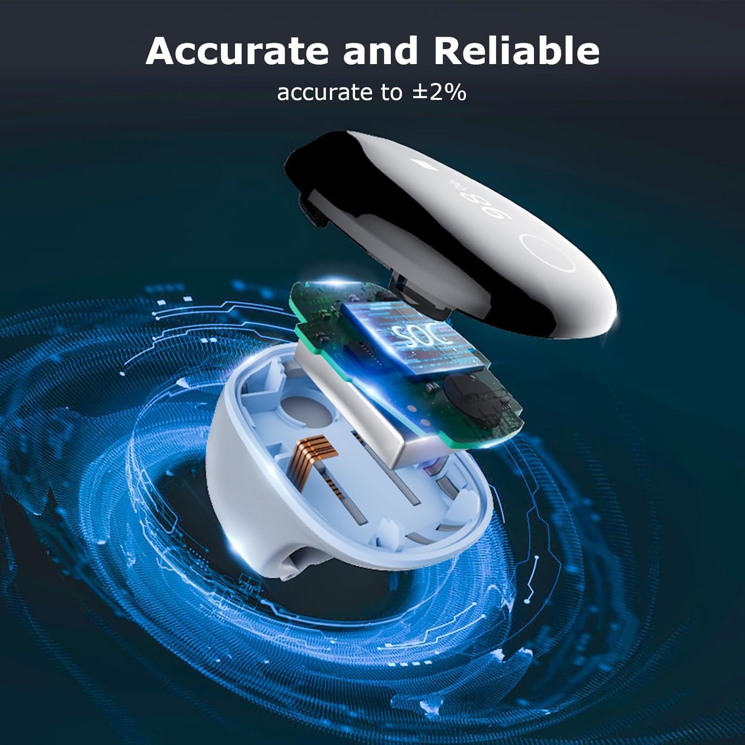 O2Ring Oxygen Monitor with Vibration Reminder -Bluetooth O2 Pulse Oximeter Rechargeable, Continuous Recording of SpO2