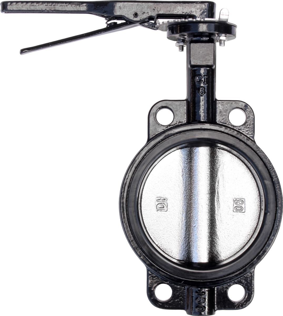 RKLO6 Cast Iron Butterfly Valve, Lever Style, EPDM, Black, 6"