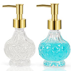 2PCS Glass Hand Soap Dispenser Bathroom with Rust-Proof Pump