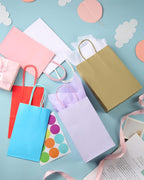 Mini Pink Paper Bags 50 Pack Pink Gift Bags with Handles