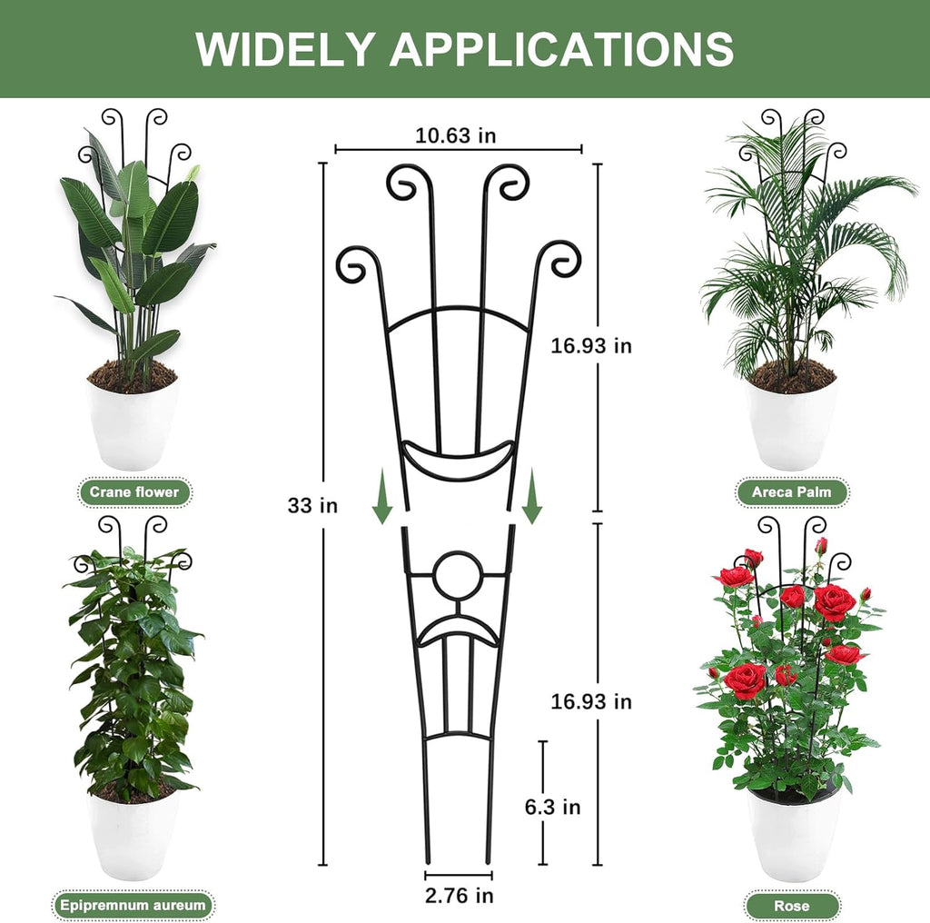 32.6in Monstera Plant Support Stakes for Indoor Plants, Metal Garden Plant Trellis for Climbing Plants, Pothos Vine