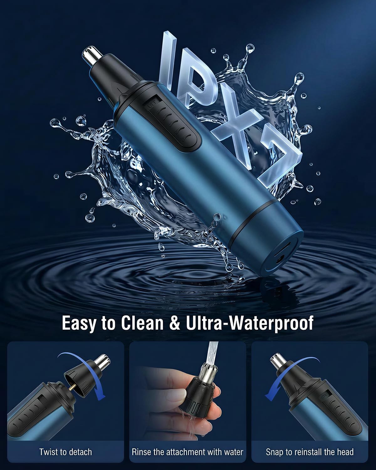 Nose Hair Trimmer for Men,2026 Professional 3 in 1 Painless RechargeableEar and Nose Trimmer,IPX7 Waterproof Eyebrow
