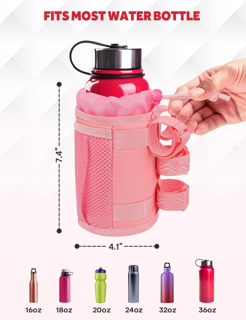 Bike Cup Holder, Bicycle Water Bottle Holder for Bike Handlebar | Bike Water Bottle Holder Handlebar with Mesh