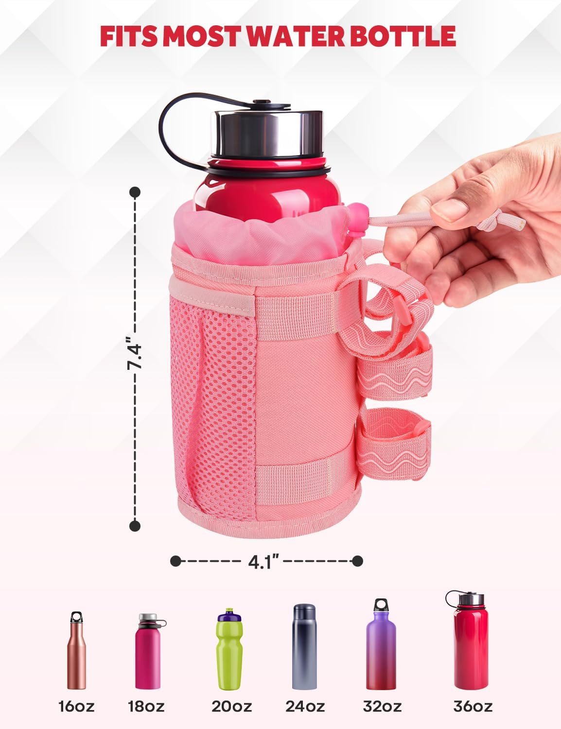 Bike Cup Holder, Bicycle Water Bottle Holder for Bike Handlebar | Bike Water Bottle Holder Handlebar with Mesh