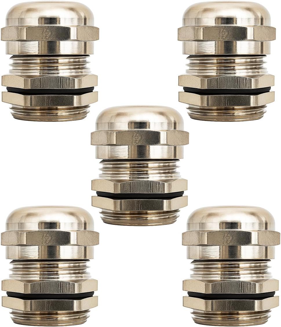 Gebildet Metal Cable Gland, PG11 Waterproof Adjustable 5.0-10mm Cable Gland Joint with Gaskets, Wire Protector, M18*1.5 Wire Connector