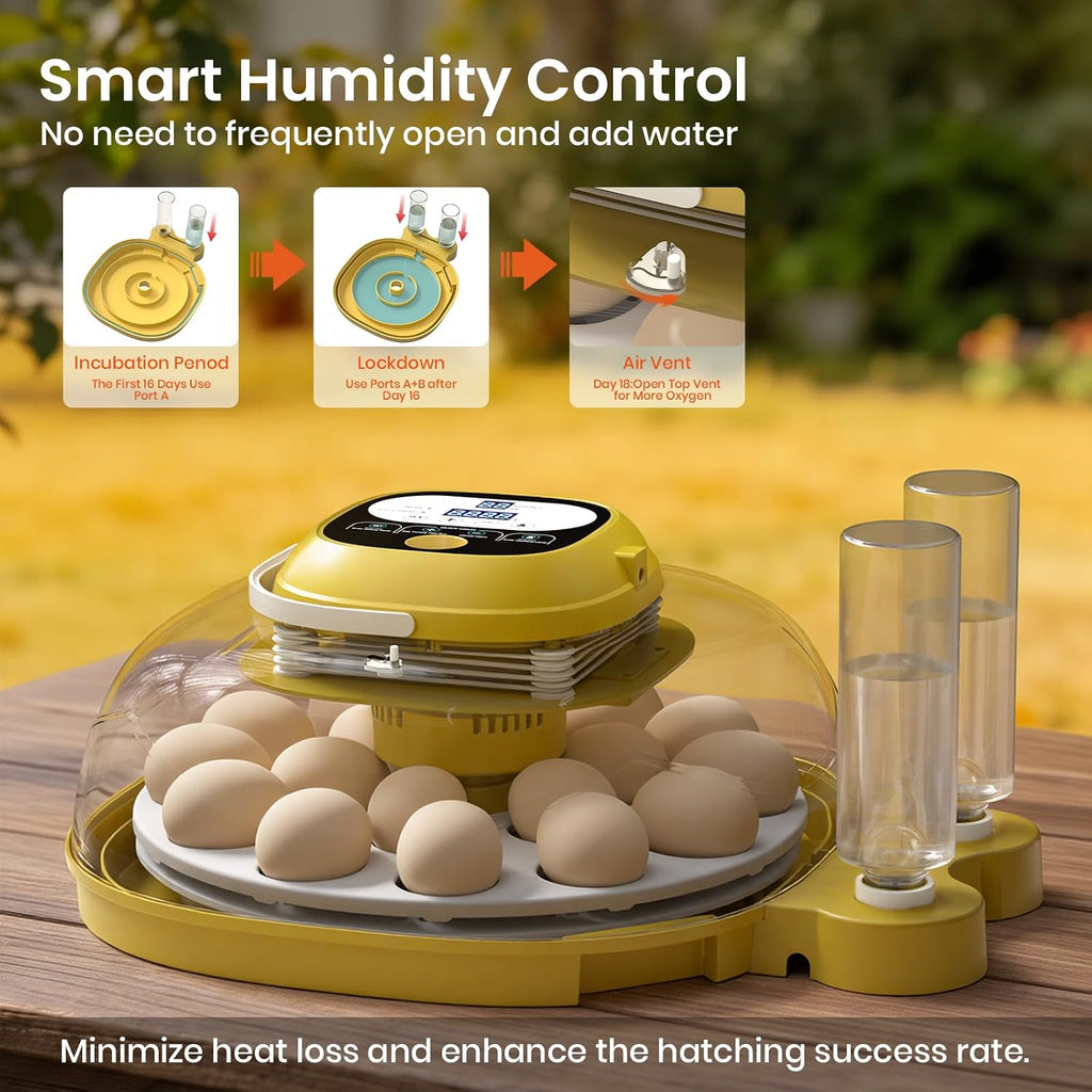 Egg Incubators for Hatching Eggs with Automatic Egg Turning & Humidity Control - 18/33 Egg Capacity, LED Display