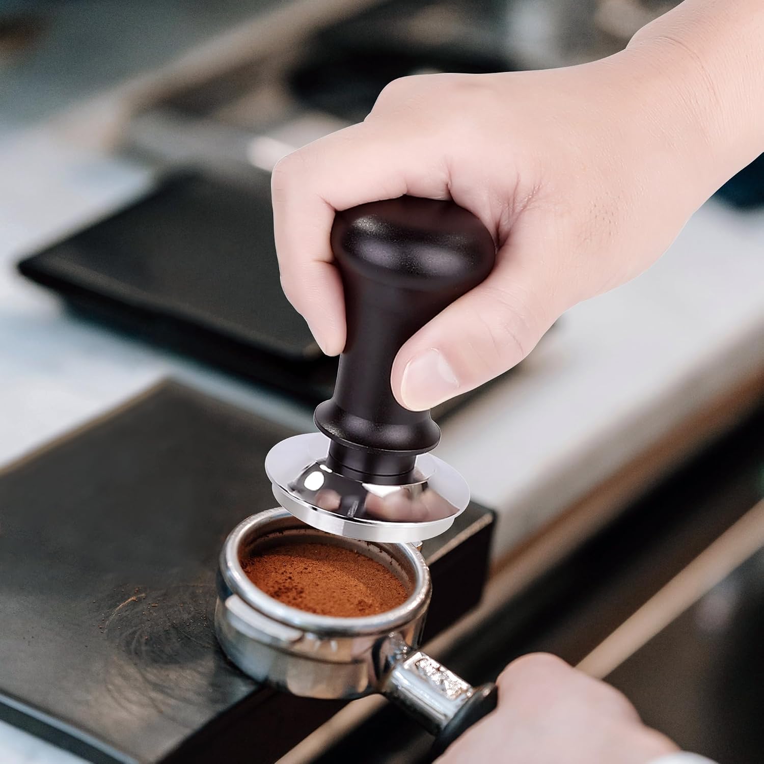 Espresso Tamper 53mm Spring Loaded, Coffee Tamper Spring Loaded 53mm, Calibrated Espresso Tamper 53mm