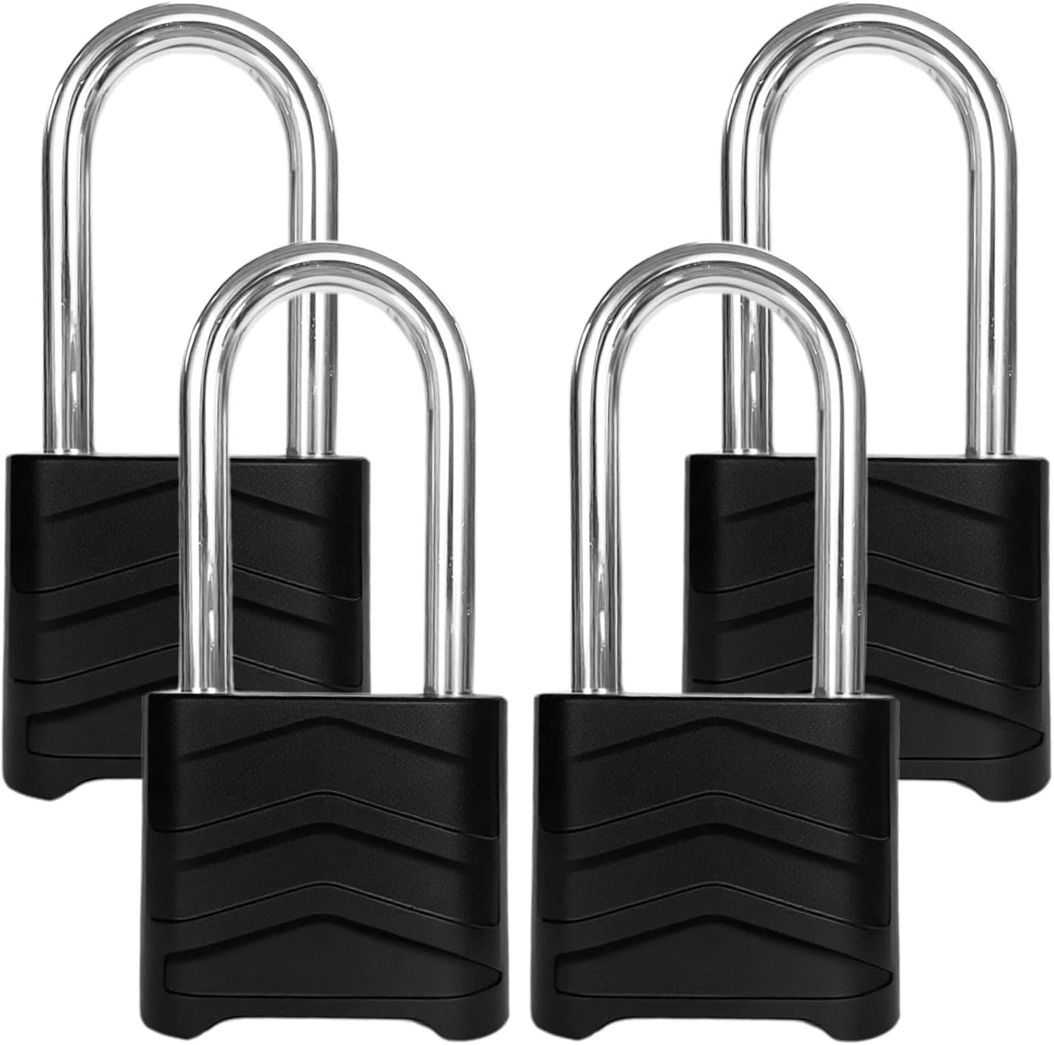 Large Padlock Combination Lock 2.2", Long Shackle, 4 Big Digit, 4Pcs