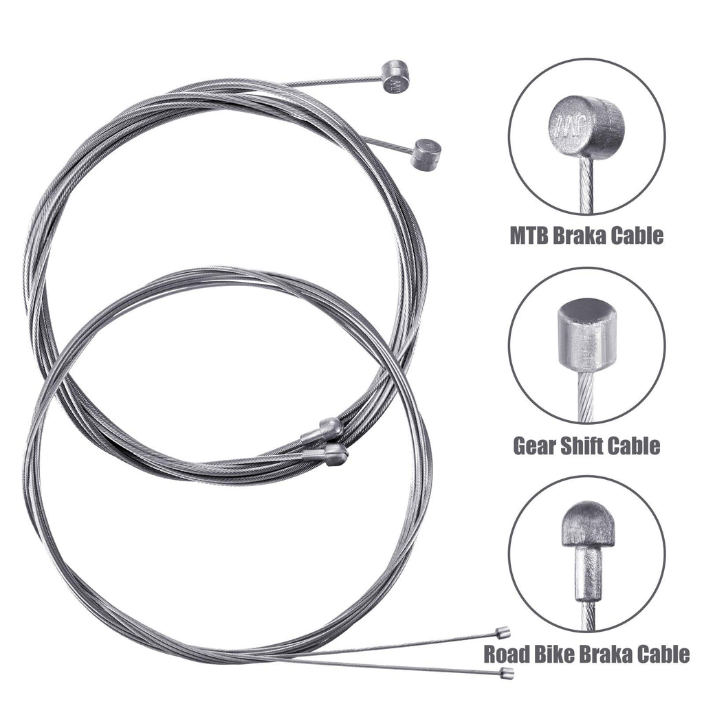 Universal Bike Brake Cable Kit Bicycle Cable Housing Set, White