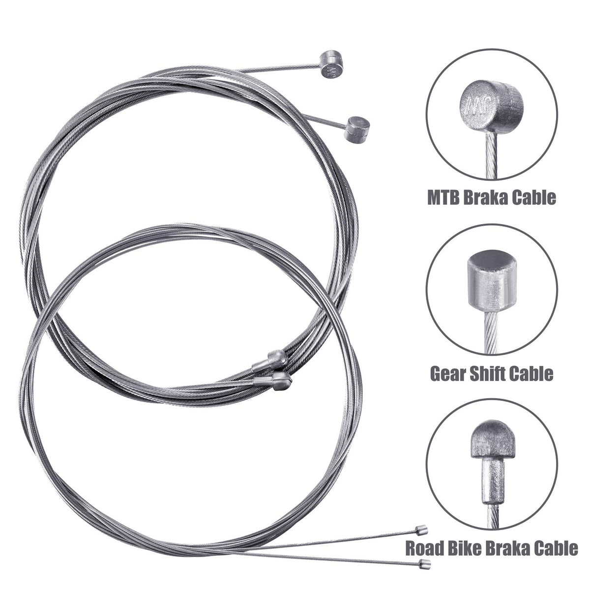 Universal Bike Brake Cable Kit Bicycle Cable Housing Set, White