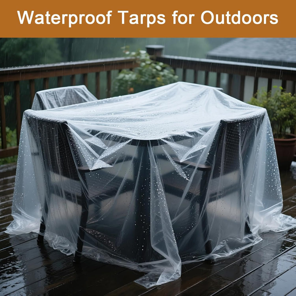 Heavy Duty Plastic Drop Cloth for Painting, Clear Thick Plastic Sheeting