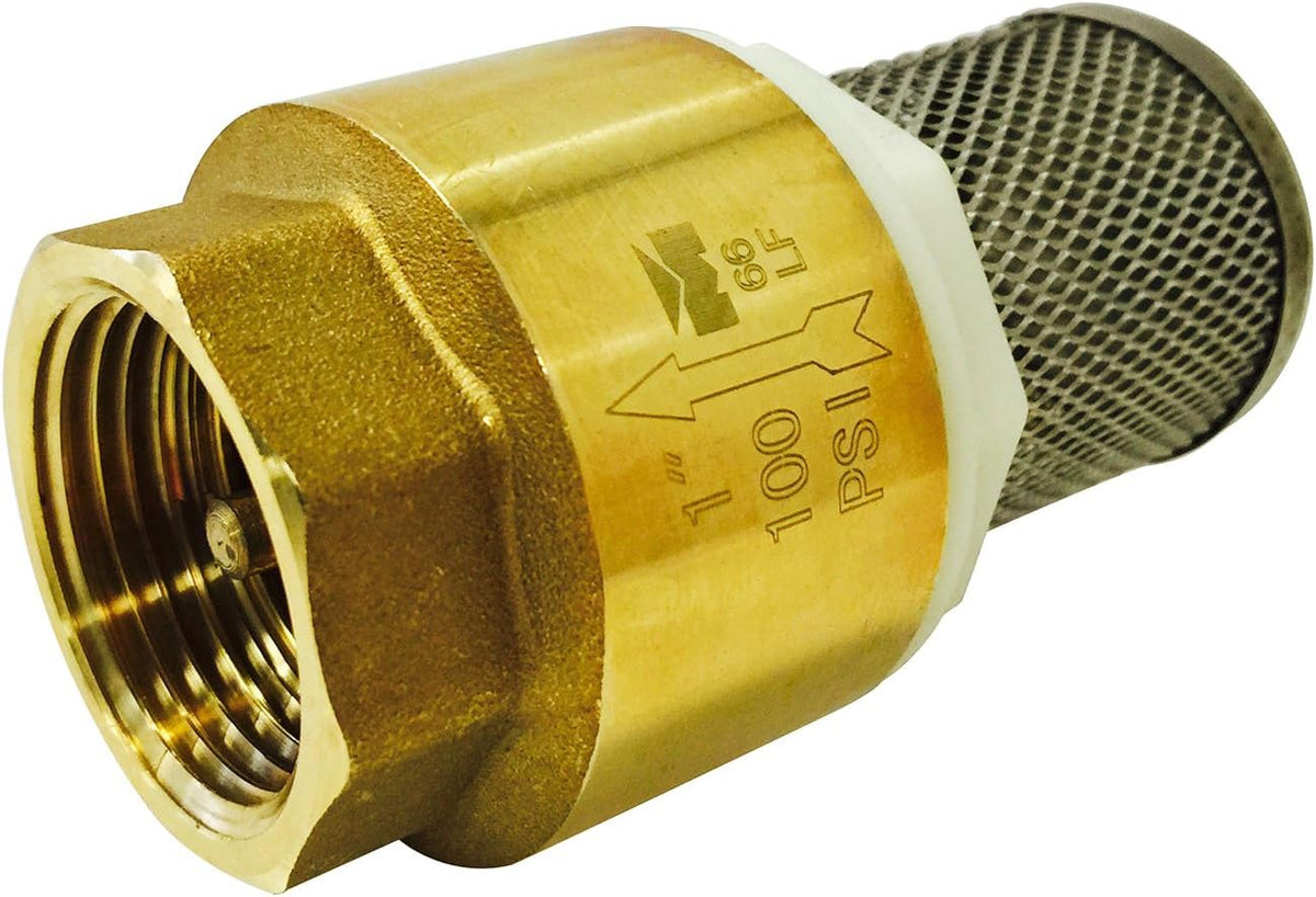 PROLINE 101-325NL Low Lead Foot Valve, 1", Brass