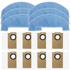 6 Pack Mop Pads with 8 Dust Bags for Trouver E10, for Liectroux M70 Pro