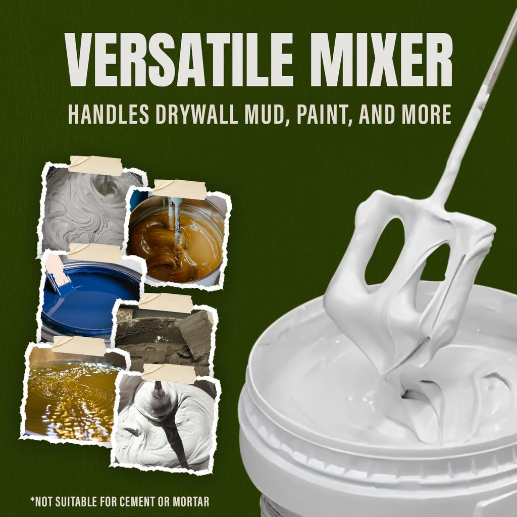 Mix It, 18" Length Mud Mixer | Durable ABS Paddle – Efficient Paint Mixer for Drill – Easy-to-Use & Rust-Resistant
