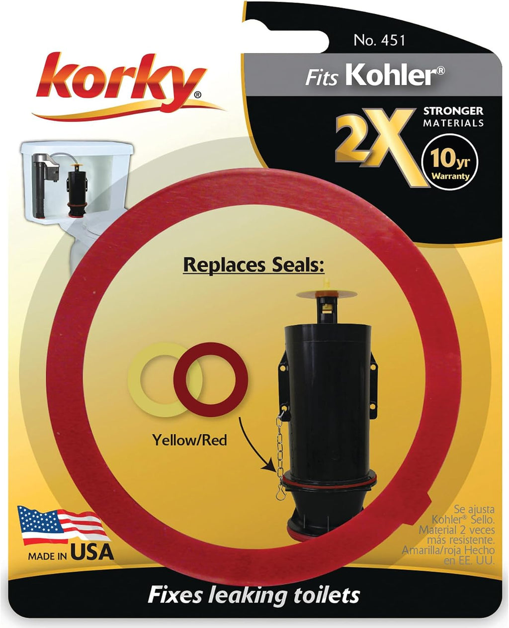2X Long-Life Fits Kohler Toilet Flush Valve Seal