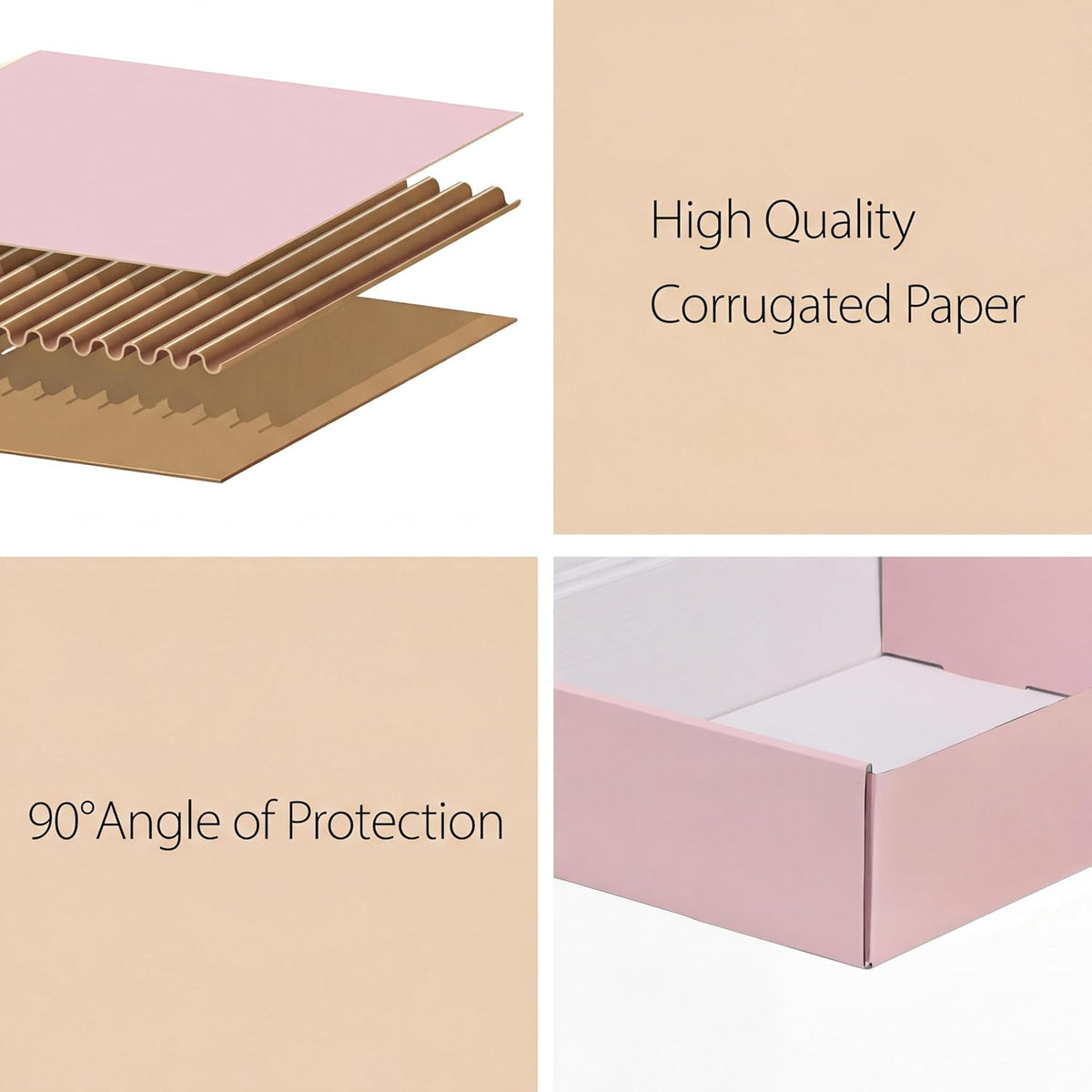 12x9x3 Shipping Boxes Set of 20, Pink Corrugated Cardboard Box for Packing, Mailing, Business, Gift
