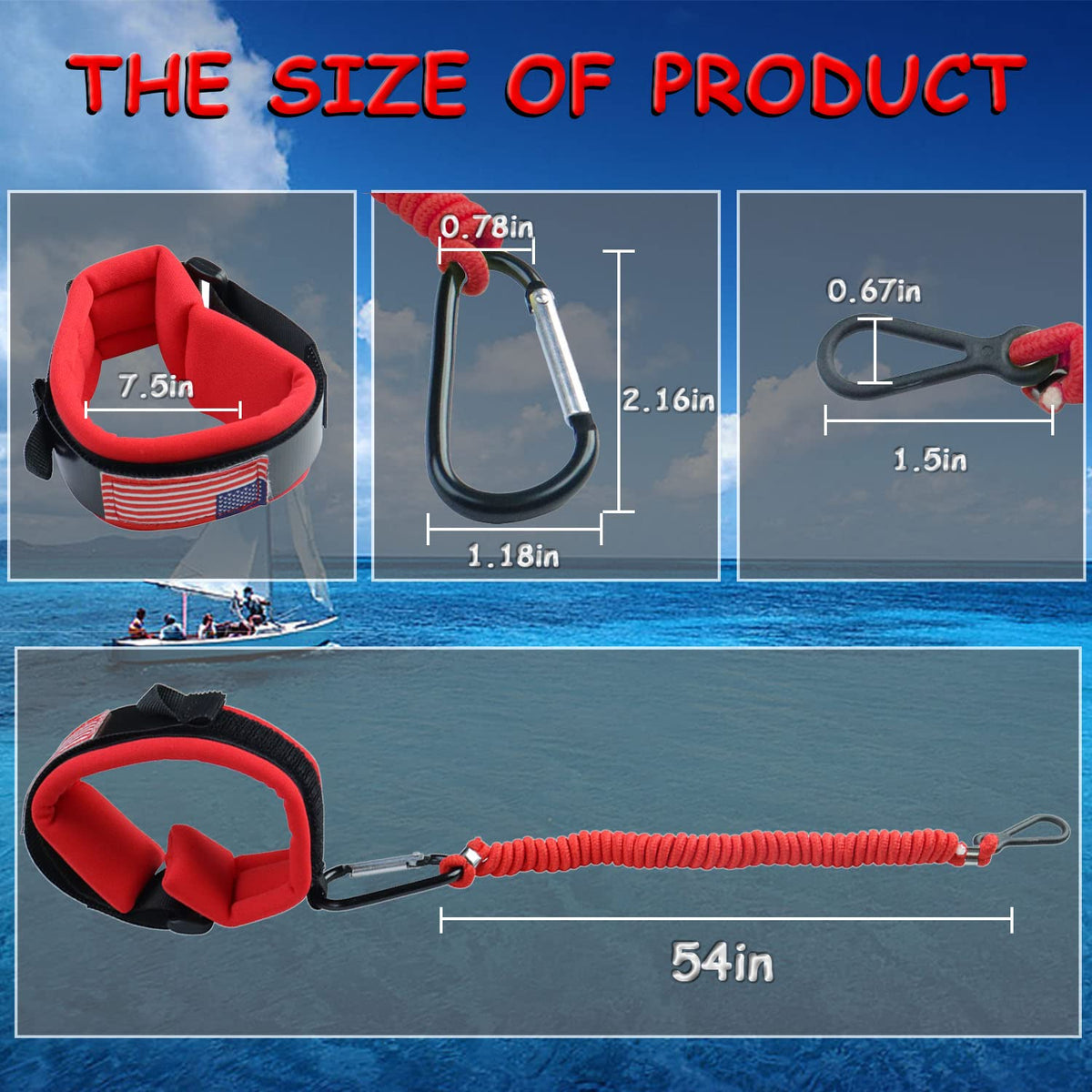 GZZTORES 8M0092850 Boat Kill Switch Lanyard with Wrist Strap 54 Inch Long