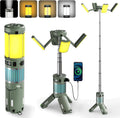 Telescopic Camping Lights with Stand, 40H Playtime, Magnetic Base | 12000mAh Portable Flashlight, RGB Ambient