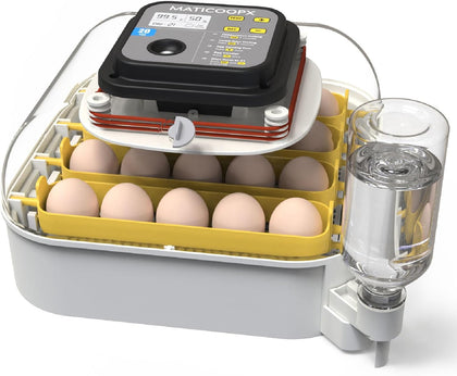 20 Egg Incubator with Humidity Display, Egg Candler, Automatic Egg Turner