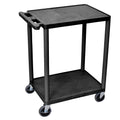HE32-B Utility Cart - Two Shelves Structural Foam Plastic, Multipurpose Utility Cart, Four Heavy-Duty 4" Casters, Two