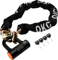 Heavy Duty Chain Lock - 4 Keys, 11lbs, 4 ft x 1/2 in (12mm) Thick Cinch Security Chain Combo 11/16" (18mm) Small U