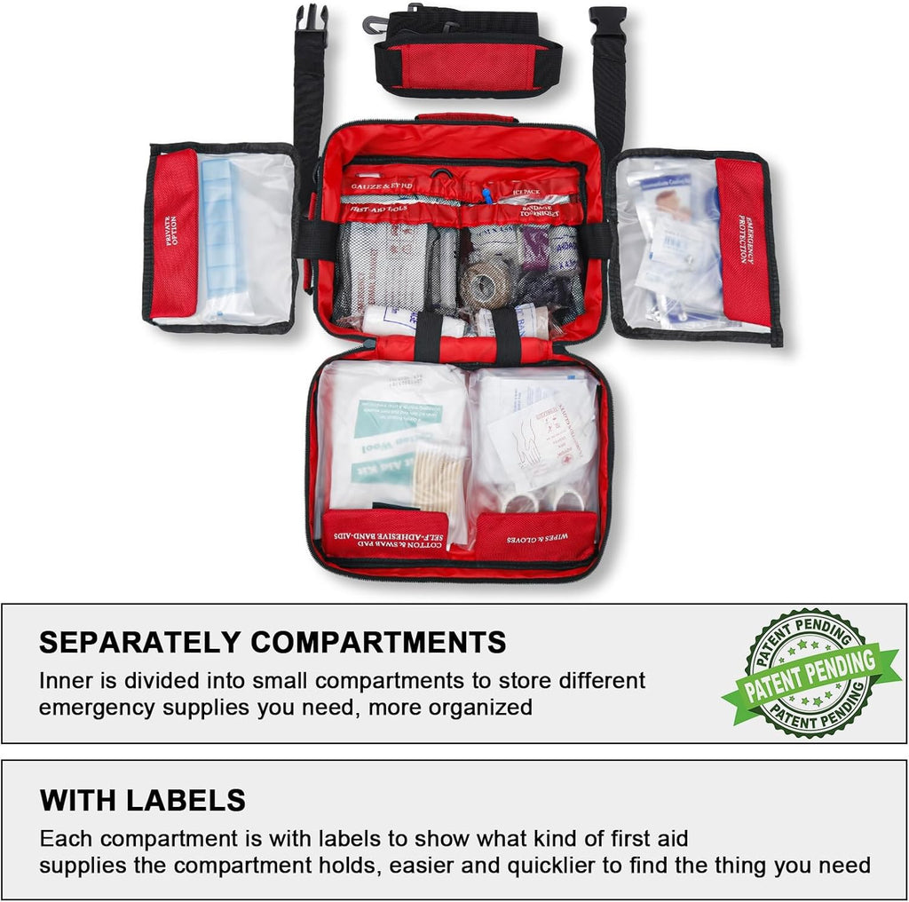 Premium 420 Piece Large First Aid Kit for Home, Car, Travel, Camping, Truck, Hiking, Sports, Office, Vehicle &