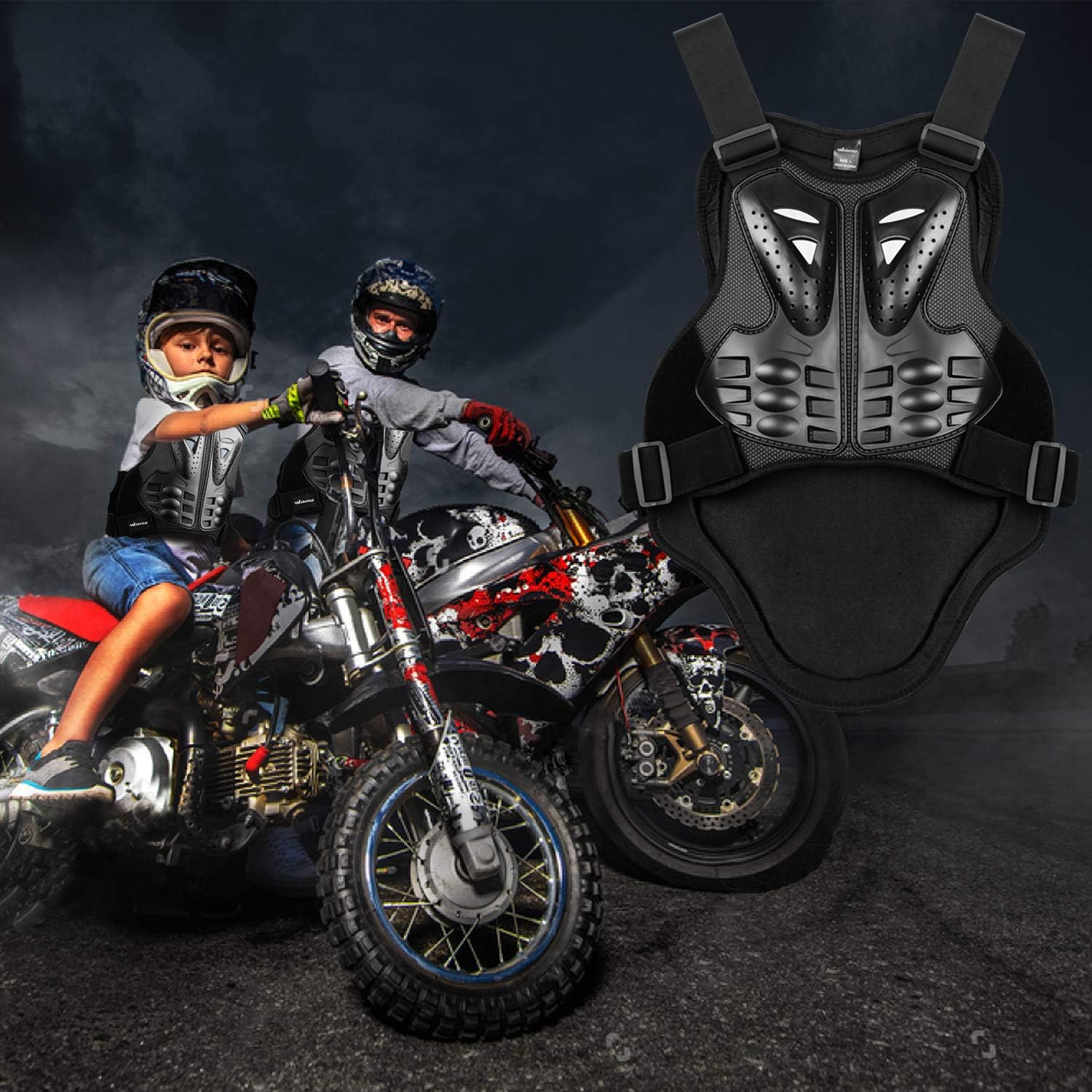 ATV Chest Protector Adult Motorcycle Vests for Men Dirt Bike Mountain Bike Off-Road Racing Adult M | Pe Hard Shell