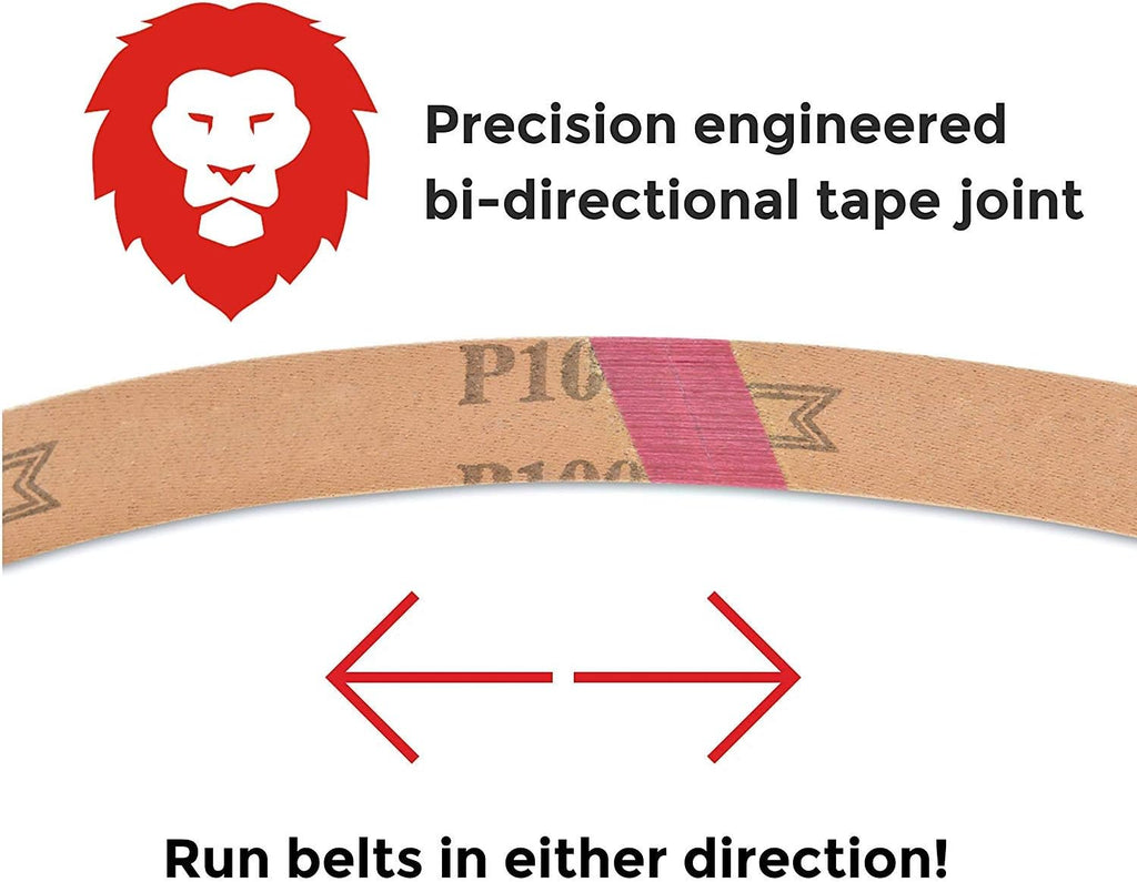 Red Label Abrasives 3 X 21 Inch 24 Grit Silicon Carbide Sanding Belts, 8 Pack