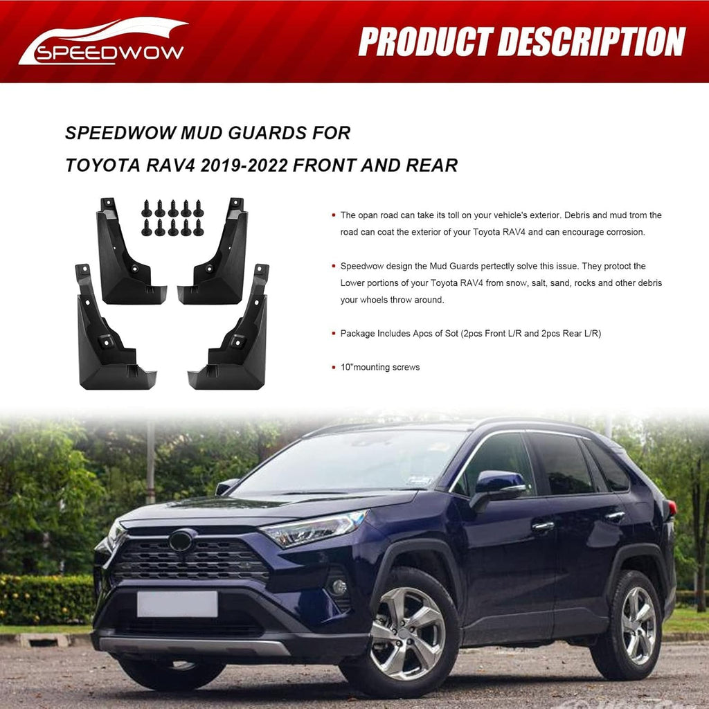 Mud Guards Front and Rear 4Piece Splash Guards Fender Fit for Toyota RAV-4 2019-2022.（No Drilling Required）