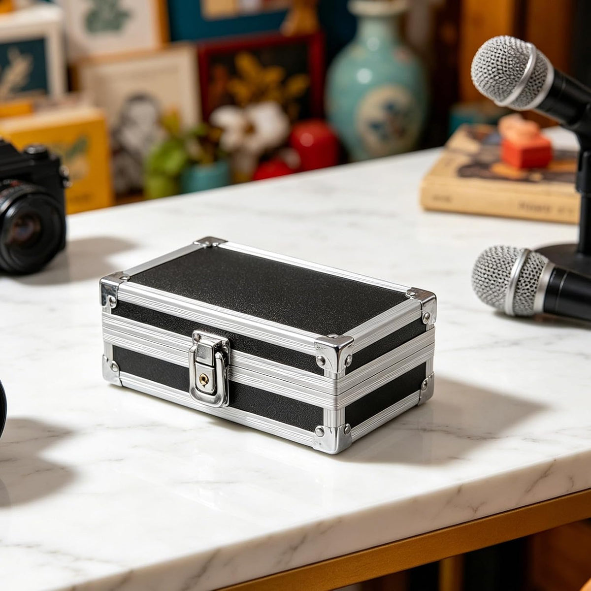 7-inch Aluminum Alloy Protective Case with Foam Insert Lockable Briefcase
