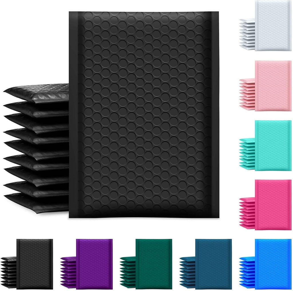 Bubble Mailer 6x10 Inch 100 Pack Usable Size 6x9 Inch Black Poly Padded Envelopes Waterproof Bubble Bags for Small