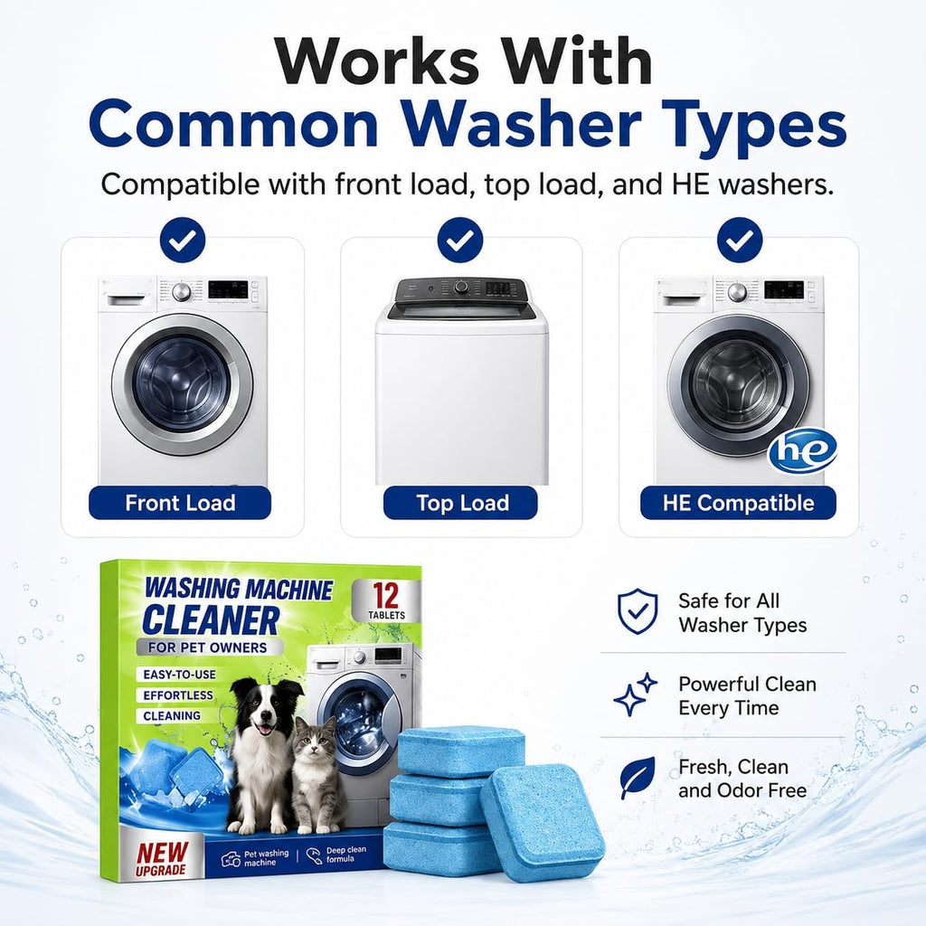 Washing Machine Cleaner Tablets, Fragrance Free Washer Care (12Pcs)