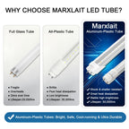 12 Pack T8 LED Bulbs 4 Foot, 24W 3000LM, 6000K, Ballast Bypass