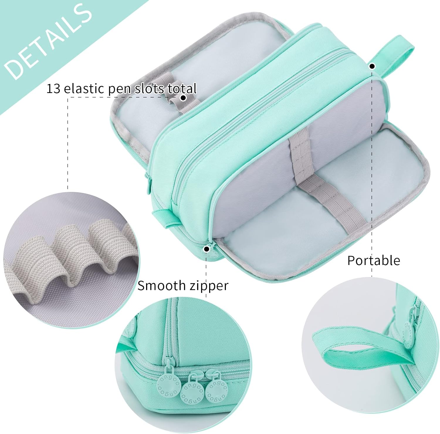 Large Capacity Pen Pencil Case with 4 Compartments, Multi-Slot Pencil Pouch Bag Aesthetic School Supplies Organizer