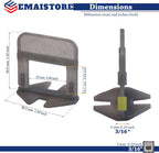 Tile Leveling System (3/16 Inch) – 300 Tile Spacers & 300 Reusable Wedges – Perfect for Smooth, Seamless Floor & Wall