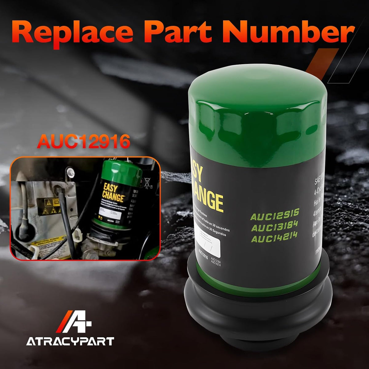 AUC12916 Dry Oil Filter, Fits John Deere 100 Series Oil Change Kit