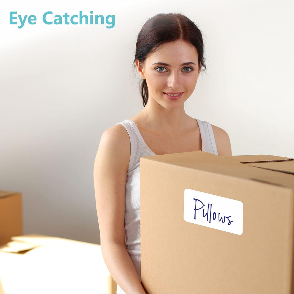 500 Blank Labels, Rectangular Color Code Label with Perforation Line for Home Organization Projects, Bins, Kitchen